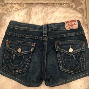 True religion denim shorts 26